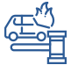 Icon of car wreck with flames and collision - Law Offices of Daniel L. Clayton